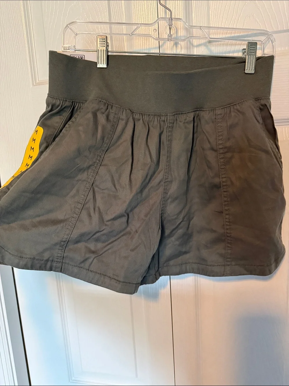 Women's Olive Green Skort with Yellow Side Detail